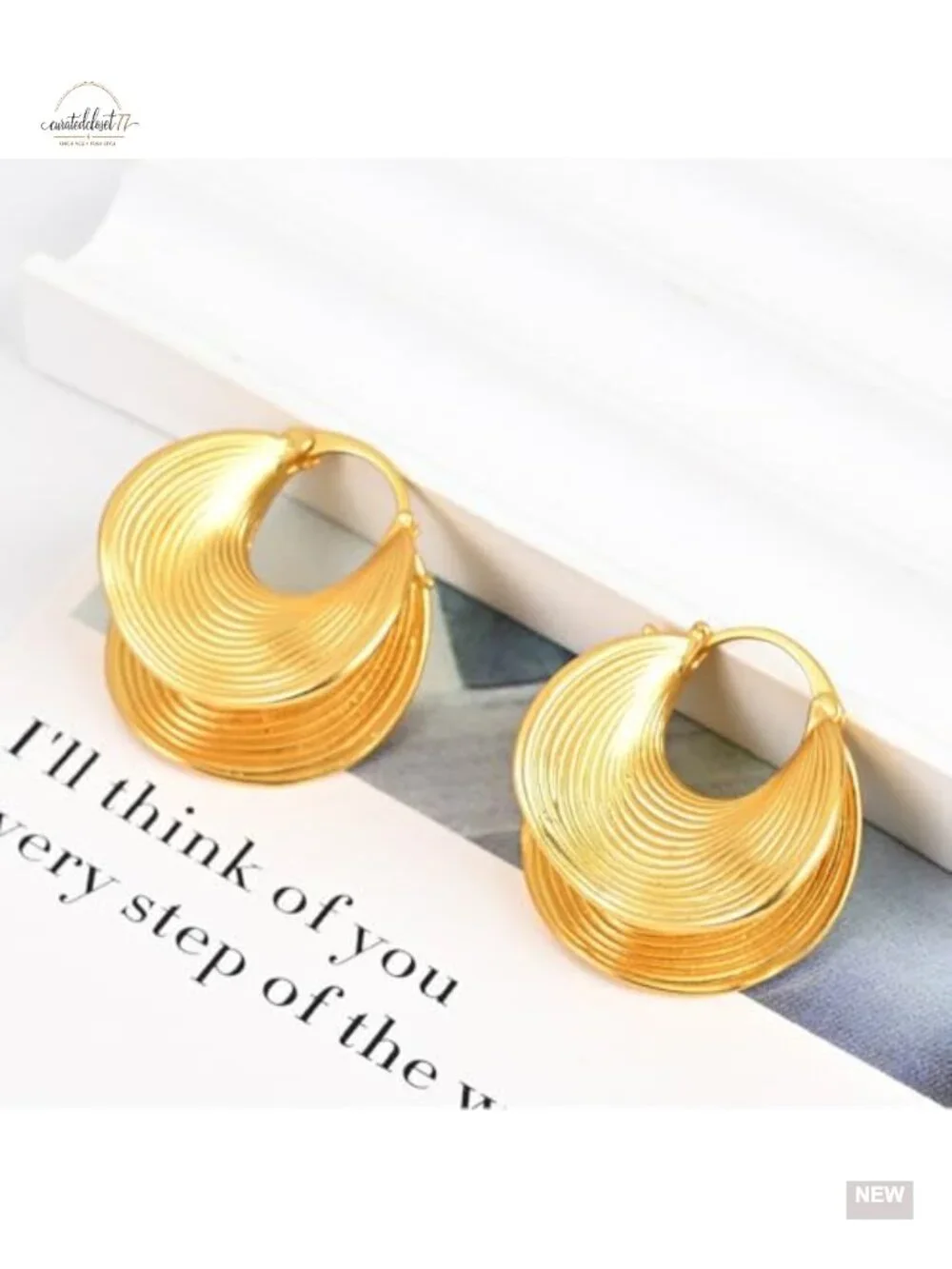 Chunky Geometric Textured Statement Drop Dangle Earrings